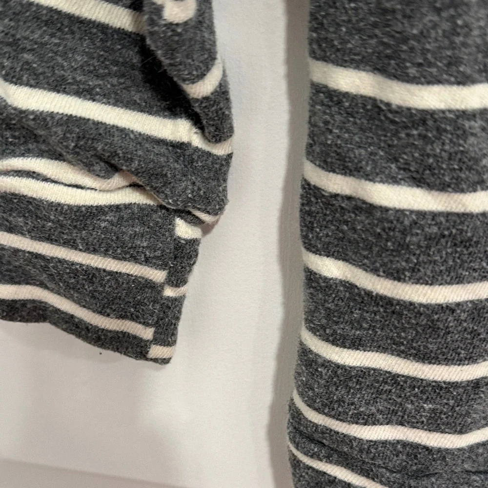 Cozy Striped Gray and White Kids Crewneck Top